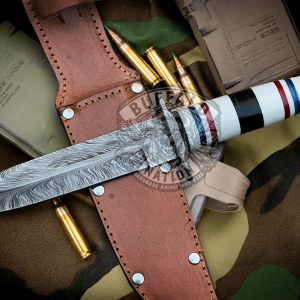 BF-09 Thunderstorm Damascus Ka-bar Knife Hunting Knife For Military Grade - Survival Edition