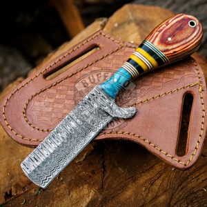 BF-15 Dragon Damascus Bull Cutter, Hand Forged Damascus Knife, Handmade Cowboy Bull Cutter, Hunting knife, Skinner Knife - Cow Boy Series