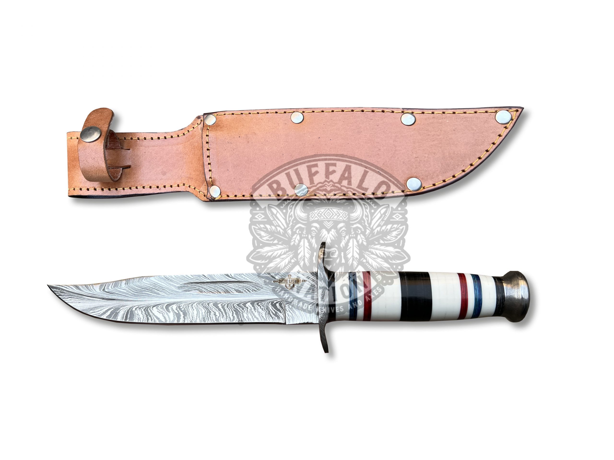 BF-09 Thunderstorm Damascus Ka-bar Knife Hunting Knife For Military Grade - Survival Edition - Image 2